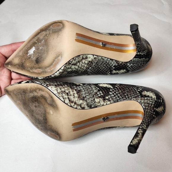 Sam Edelman 9W Green Black Snake Print Hazel Heels Stilletos - Picture 4 of 16